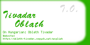 tivadar oblath business card